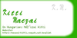 kitti maczai business card